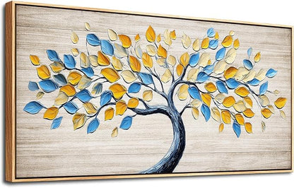 Wapluam Large Canvas Wall Art For Living Room,Tree Of Life Wall Art,Abstract Canvas Painting Art Prints,Above Bed Wall Decor,Nature Modern Pictures Wall Decor For Bedroom Bathroom Dining Room Office