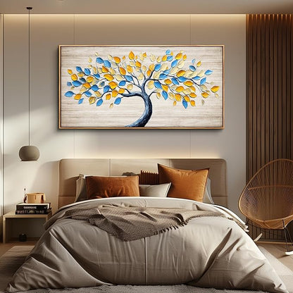 Wapluam Large Canvas Wall Art For Living Room,Tree Of Life Wall Art,Abstract Canvas Painting Art Prints,Above Bed Wall Decor,Nature Modern Pictures Wall Decor For Bedroom Bathroom Dining Room Office