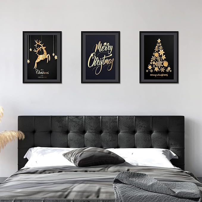 ELSKER&HOME 24x36 Poster Frame 3 Pack, Black Frame Display 20x30 Photo with Mat or 24x36 Picture Frames without Mat, Horizontal and Vertical Wall Mounting
