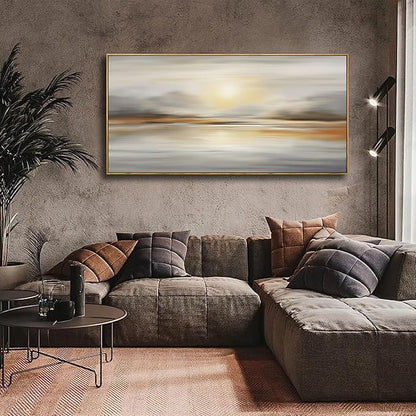 Framed Wall Art Abstract Seascape Canvas Printing Wall Decor Artwork for Living Room Bedroom Dining Room Home Office Decor 30x60inch
