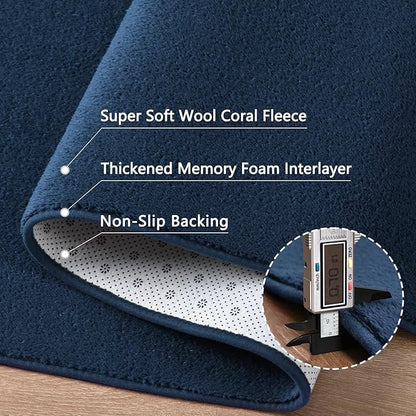 Rugs for Living Room Bedroom, 7x10 ft Navy Blue Area Rug, Washable Memory Foam Indoor Carpet, Modern Aesthetic Minimalist Non-Slip Carpets for Boys Girls Adults Home Decor