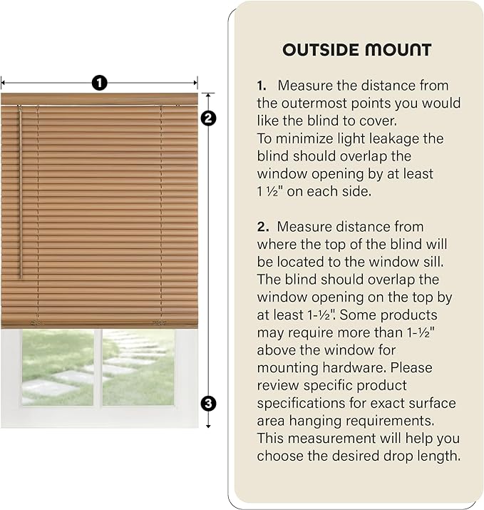 Cordless Light Filtering Mini Blind - 46 Inch Width, 72 Inch Length, 1" Slat Size - Pearl White - Cordless GII Morningstar Horizontal Windows Blinds for Interior by Achim Home Decor