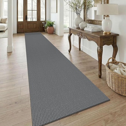 KOZYFLY 3x18 Runners Rugs for Hallway, Extra Long Washable Runner Rug, Non Slip Rubber Backed Kitchen Runner, Cotton Entryway Rug, Floor Carpet for Entry, Aisle, Hall, Grey/Dark Grey