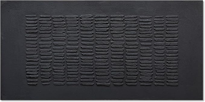 NANKAI Art Hand-Painted Black Thick Texture Abstract Art Oil Painting Contemporary Minimalist Style Art Living Room Office Corridor Wall Decoration Oil Painting 24x48 inches