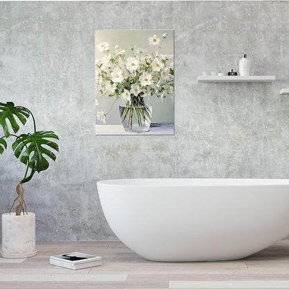 daktenn Floral Canvas Wall Art Bathroom Wall Art Pictures Wall Decor Home Decor Wall Decor for Bedroom Livingroom 24x32 Inches