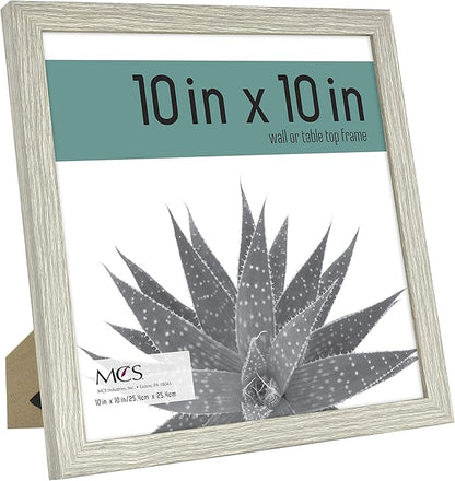 MCS Gallery Essential Picture Frames, Photo Gallery Wall Frame Set, Gray Woodgrain, 10 x 10 Inch, 6-Pack