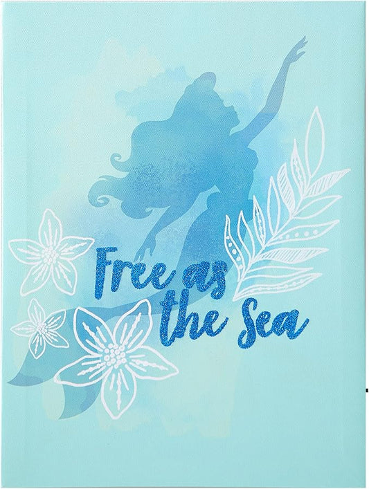 Disney Little Mermaid Free as the Sea Canvas LED Wall Art,Childrens Wall Hanging Décor,11.5"x15.75"