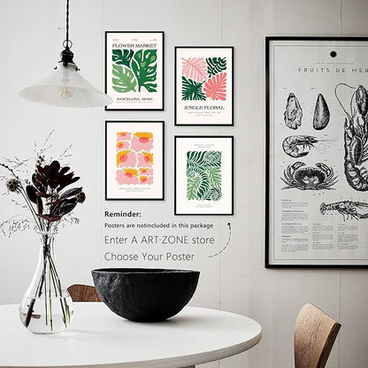 A ART·ZONE Black Picture Frames - A4-4 Pack Photo & Poster Frame Set for Wall Decor & Tabletop Display, Minimalist Black Frame Collection