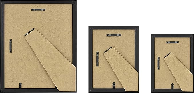 MCS Gallery Essential Picture Frame Set 4x6, 5x7 & 8x10 Black Woodgrain, Gallery Wall Vertical & Horizontal Hanging Frames for Photos & Art Prints (10-Pack)