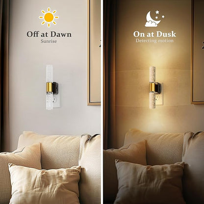 JandCase Night Lights Plug into Wall, 180° Rotating 3000K Soft Light LED NightLights, 0-100LM Adjustable Brightness, Plug in Night Light with Auto Light Sensor,for Bathroom,Hallway,Kitchen, Bedroom