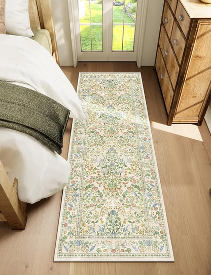 Washable Runners for Hallways Kitchen Rug: 2'x6' Runner Rugs Stain Resistant Non Slip Low Pile Soft Rug Runners for Kitchen Hallways Bedroom Entryway Indoor Living Room Farmhouse