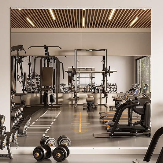 TETOTE Gym Mirrors for Home Gym Wall Large 72" x 36" - 2PCS Workout Exercise Fitness Mirror, Tempered Glass Frameless Full Length Mirror for Garage, Dance Studio, Yoga, Bedroom, Living Room
