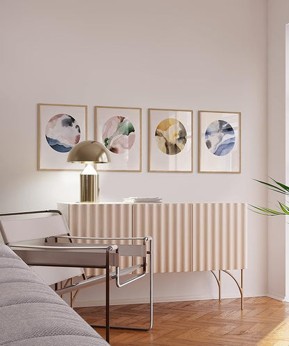 HAUS AND HUES Picture Frames 11 x 14 Set of 9 - Photo Gallery Wall Frame Set, Wood 11 x 14 Frames Gallery Wall Set, 11x14 Frame with Mat, Frames 11x14 (Beige Oak)