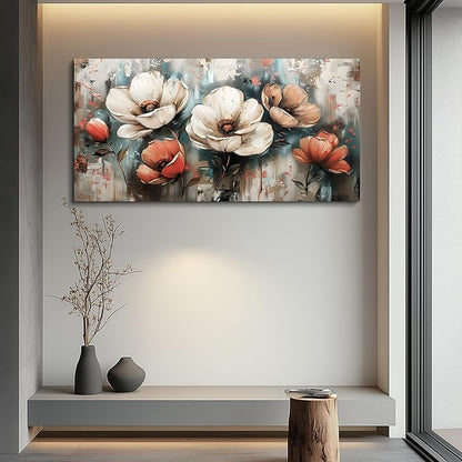 FUHAIHUA Canvas Wall Decor For Bedroom Large Wall Art For Living Room Office Decorations Boho Wall Pictures Flowers Landscape Paintings Artwork Aesthetic Posters Ready To Hang Home Decor 24x48 In