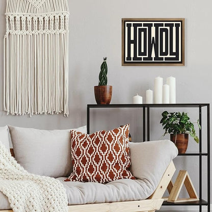 Howdy Wall Art, 15.7x11.8 Inchs Wooden Howdy Sign Western Cowboy Wall Decor, Southwestern Living Room Bedroom Bathroom Home Decorations