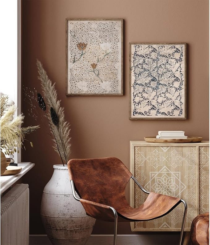 Vintage Botanical Wall Art Prints Set of 2 Antique Sketch Wall Art Decor Neutral Flower Canvas Wall Art Floral Pictures Farmhouse Painting Vintage Floral Artwork for Room Bedroom 16x24 Inch Unframed