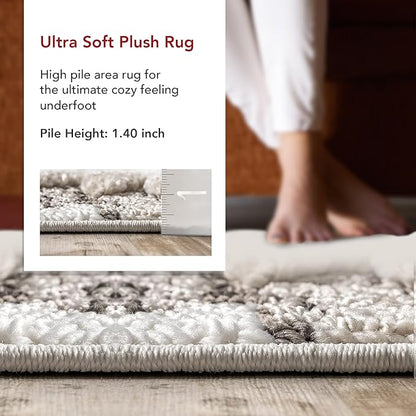 nuLOOM Adelade Beige/Ivory, 6'7" x 9', Southwestern, Shaggy, Soft and Cozy, High Traffic, Stain Resistant Area Rug for Bedroom, Living Room, Dining Space, Den, Foyer, Entryway