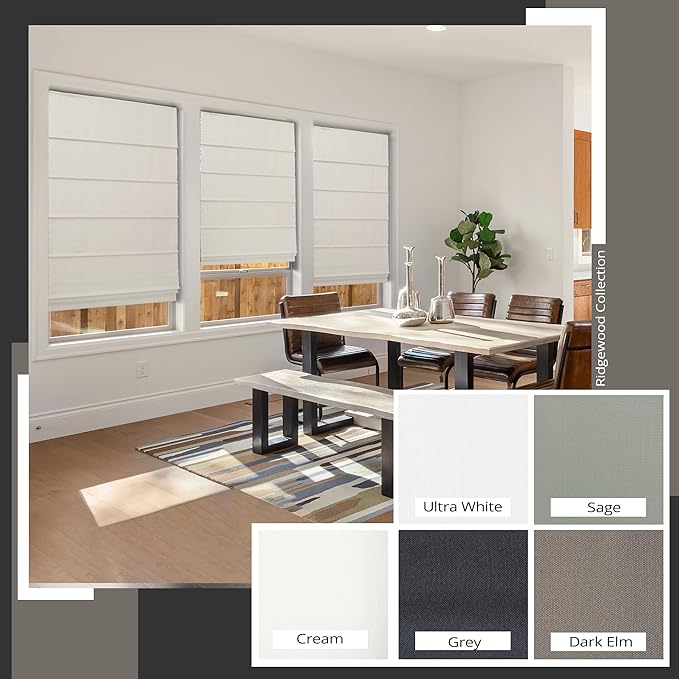 CHICOLOGY Cordless Roman Shade for Windows & French Doors, Ridgewood Cream, Privacy + Light Filtering Linen Look Fabric w/White Liner, True to Size, Inside/Outside Mount, 23" W x 72" H