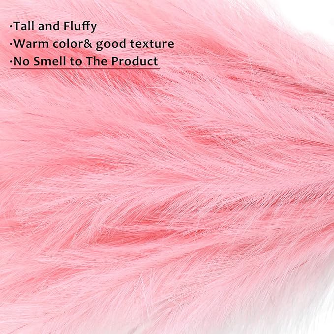 Faux Pampas Grass, 18"/45cm Artificial Pampas Grass Fluffy 6 Stem pompous Grass Flower Arrangement for Boho Home Wedding Decoration(Grey)