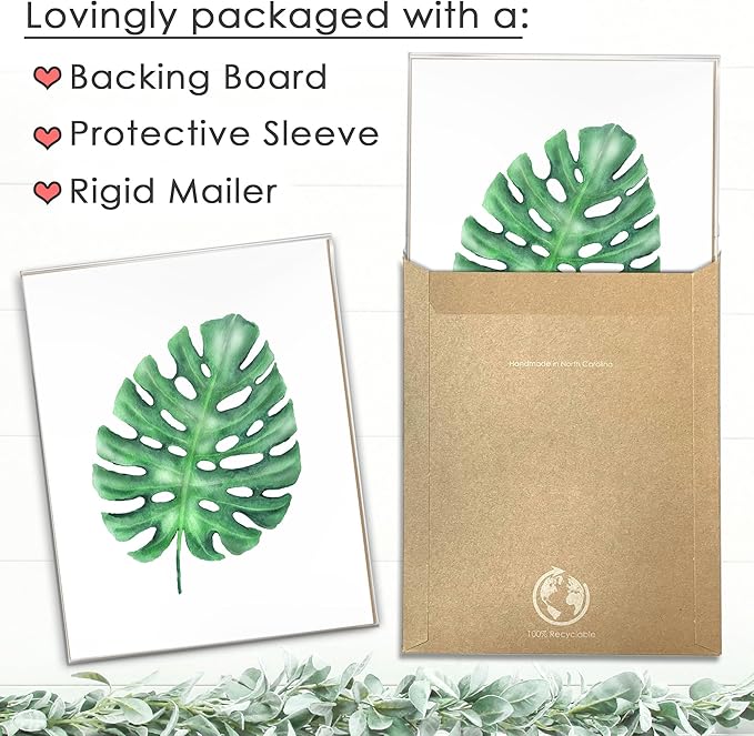 DREAM BIG PRINTABLES Tropical Leaves Art Prints (Set of 6) - Unframed 11x14