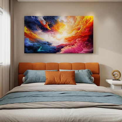Pogusmavi Wall Art for Living Room - Abstract Canvas Wall Art - Colorful Paintings for Wall Decorations - Large Wall Decor - Art Work for Office Contemporary Home 58×29in