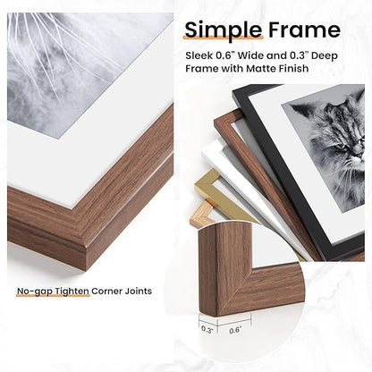 Venusmiles 12 Pack Picture Frames Collage Wall Decor, Gallery Frame Set for Wall Mounting or Tabletop Display, Multi Sizes Including 4pcs 8x10, 4pcs 5x7, 4pcs 4x6, Walnut