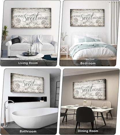 YYYYHPP YP2698 Home Sweet Home Wall Art Sign Canvas Print Wall Art Rustic Art for Living Room Bedroom and Office Home Kitchen Family Wall Decor