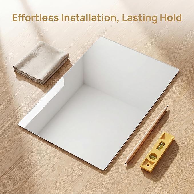 iCAGY Acrylic Mirror for Wall for Kids Adults Bedroom Door Closet Acrylic Shatterproof Self-Adhesive Lightweight Plastic Mirror Tile Sheet, Reflective Safe Plexiglass - Silver 10x14 inch 4 Pcs