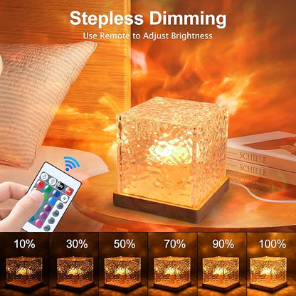 Avkast Ocean Wave Projector Light, Mood Lighting Ambient Lighting Luminorthe Cube Northern Lights Projector with 16 Colors and Dynamic Ripple Effect for Living Room Bedroom Decor - 5.1inch
