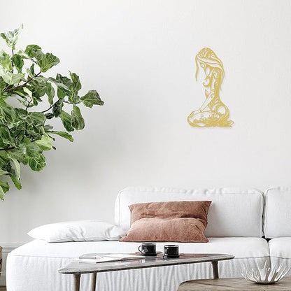 Xedatric Modern Abstract Metal Wall Art-Minimalist Line Sculpture for Bedroom,Living Room,Bathroom-Unique Metal Wall Decor for Home & Office(Gold)