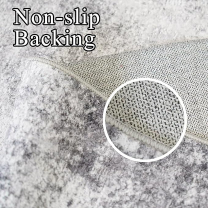RUUGME Washable Runner Rug 3x6: Modern Abstract Non-Slip Low Pile Hallway Runners for Entryway Kitchen Laundry Bathroom Stain Resistant Easy to Clean for Pet Families 3x6 Grey