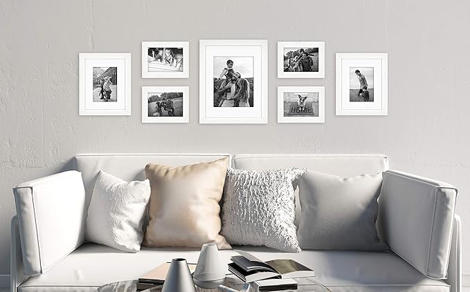 MCS 63895, White Woodgrain Studio Gallery 7 Piece Frame Set, Multipack