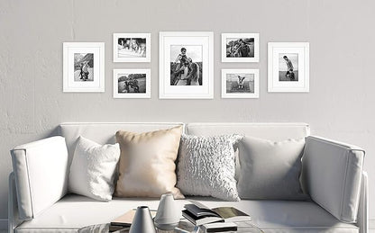 MCS 63895, White Woodgrain Studio Gallery 7 Piece Frame Set, Multipack