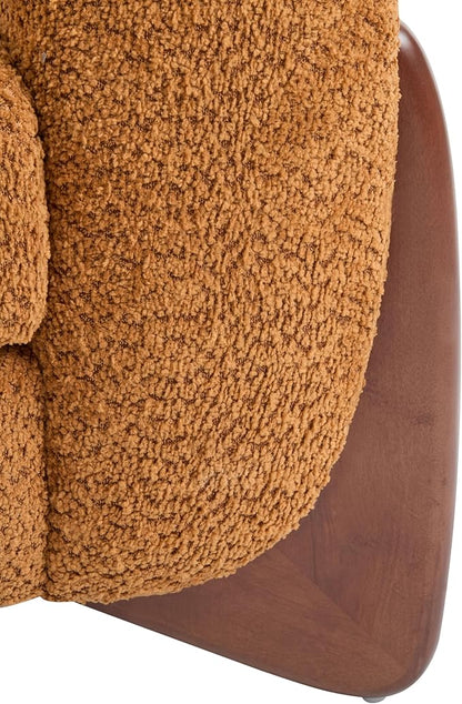 Christopher Knight Home Almab 82 Inches Sofa Couch, Cozy Boucle Upholstered 3-Seater Sofa, Wood Frame Couch, Comfy Couches for Living Room and Office, Modern Sofa, Caramel Brown