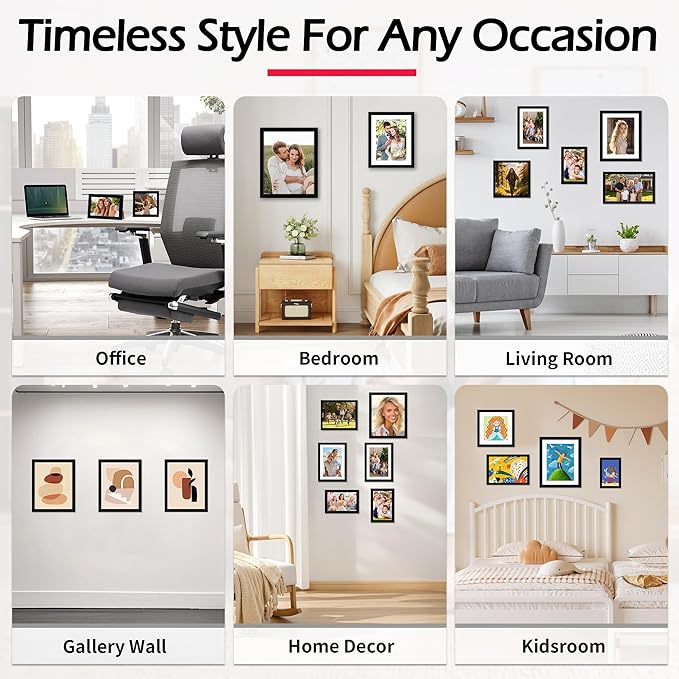 10x10 Picture Frame, 2 Pack Black Photo Frame with HD Plexiglass, Fits Pictures 8x8 with Mat or 10 x10 Without Mat, Wall Hanging Photo Frames Poster Frames for Collage Wall Decor