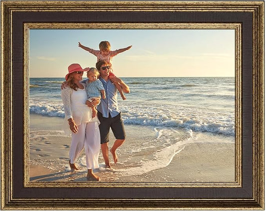 1.7" Wide Vintage Frame for 16x20 Rococo Abstract Paintings, Traditional Photo Frames for Art Lover Housewarming Birthday Wedding Grandparents Teacher Gift, No Cover & Back (Gold Brown)