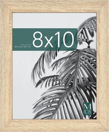 MCS Studio Gallery 8x10 Picture Frame Natural Woodgrain Engineered Wood, Vertical & Horizontal Wall Hanging & Easel for Tapletop Display, Rectangle Photo Frame for Photos, Posters & Art Prints (1-Pack)
