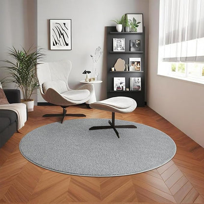 5x5 Feet Round Area Rugs for Living Room Bedroom, Ultra Soft Grey Memory Foam Modern Indoor Circle Carpet, Non-Slip Comfy Washable Circular Rug for Boys Girls Nursery Room Home Decor