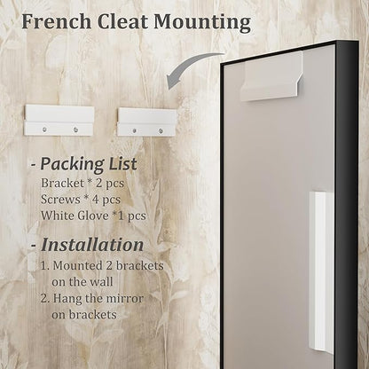 40x36 Inch Black Metal Framed Bathroom Mirror for Wall, Matte Black Rectangle Mirror with Square Corner, Anti-Rust, Shatterproof (Horizontal/Vertical)