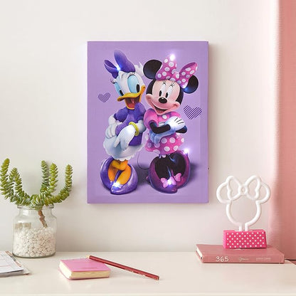 Disney Minnie Mouse Canvas LED Wall Art,Childrens Wall Hanging Décor,11.5"x15.75"