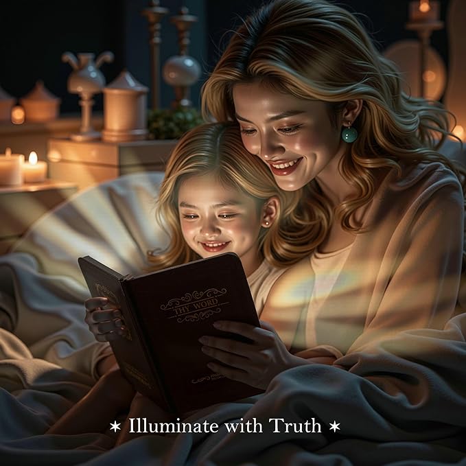 mamre Bible Verses Lamp, Scripture Display Night Light - Thy Word is a lamp Unto My feet, and a Light Unto My Path. - 1 Corinthians 13 The Love Chapter, Spiritual Gifts, Bedside Lamp