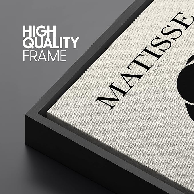 SIGNLEADER Framed Canvas Print Wall Art Set Duotone Matisse Nude Dancer Portrait Trio Abstract Shapes Illustrations Modern Art Boho Decorative for Living Room, Bedroom, Office - 24"x36"x3 BLACK