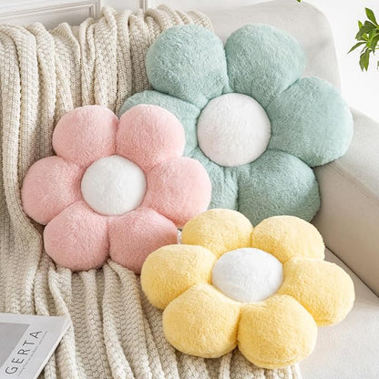Flower Pillows, Decorative Pillows for Couch, Cute Daisy Pillow for Bed, Flower Shaped Decorative Throw Pillow Room Decor (Yellow, 14.9 Inches)