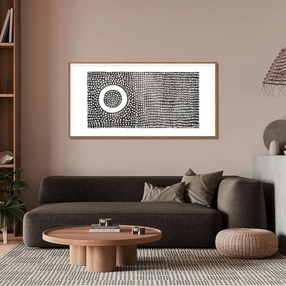 Abstract Round Dot Framed Canvas Wall Art Set,Minimalist Black and White Wall Decor,Modern Mid Century Circle Print,Neutral Geometric Artwork for Living Room,Bedroom-20 x40