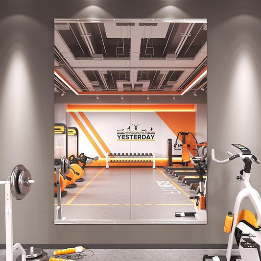 Amorho Gym Mirror, 63''x24''(Each)-2Pack, Frameless Full Body Mirror for Wall, Used for Home, Yoga Studios, Dance Rooms, Garage Gyms, Tempered Glass.
