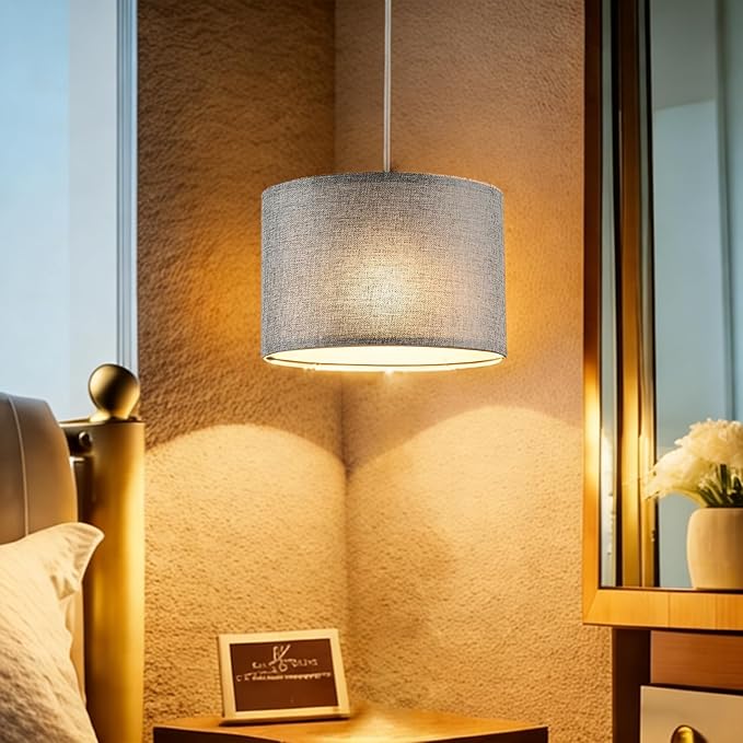 2pcs Plug in Pendant Light, Hanging Lamp with RGB Smart Bulb, Hanging Lights with Plug in Cord Hanging Lights for Bedroom Kitchen Living Dining Room Light Fixture