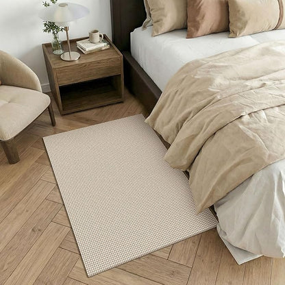 KOZYFLY Washable 3x4 Entry Area Rug, Braided Throw Rugs for Entryway, Non Slip Door Mat Indoor Outdoor Entrance, Front Porch Foyer Carpet for Kitchen, mudroom, Bathroom, Ivory/Camel/Brown