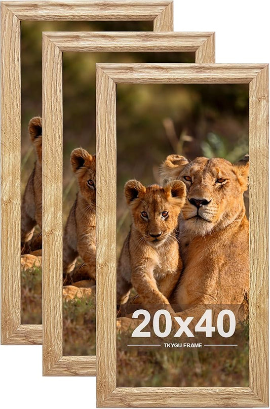 20x40 Picture Frame set of 3, Modern Style Woode Frame, Vertical & Horizontal Wall Hanging Large Studio Gallery Poster Frame for Photos, Posters - Art Prints best gift