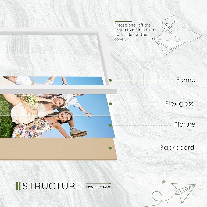 11x14 Picture Frame Set of 10, White Frames 11x14 for Tabletop Display, Horizontal or Vertical Wall Mounting