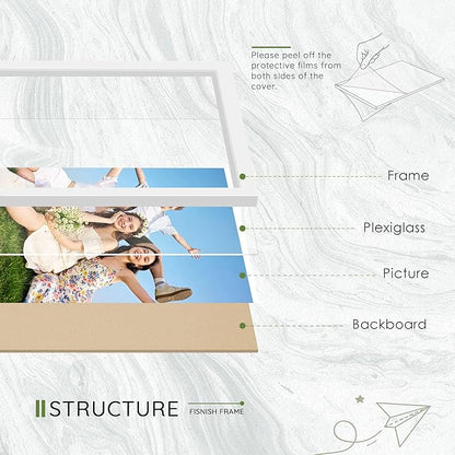 11x14 Picture Frame Set of 10, White Frames 11x14 for Tabletop Display, Horizontal or Vertical Wall Mounting